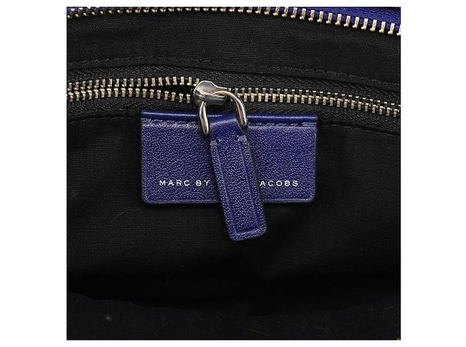 Marc by Marc Jacobs Bolsa Bowling Clássica 2-Way em Couro Azul Cobalto - vista 13