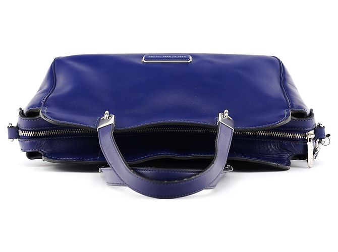Marc by Marc Jacobs Bolsa Bowling Clássica 2-Way em Couro Azul Cobalto - vista 4