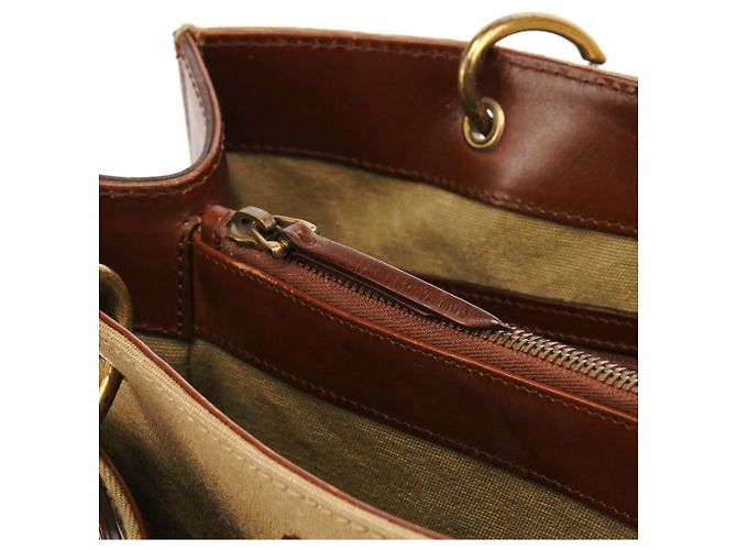 Bamboo Gucci 109138 Borsa con manico in bambù in tela kaki - vista 10