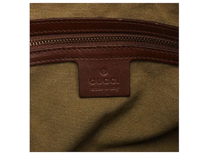 Bamboo Gucci 109138 Borsa con manico in bambù in tela kaki - vista 11