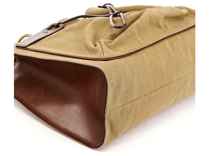 Bamboo Gucci 109138 Borsa con manico in bambù in tela kaki - vista 6