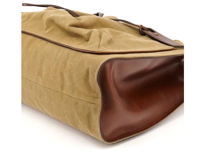 Bamboo Gucci 109138 Borsa con manico in bambù in tela kaki - vista 7