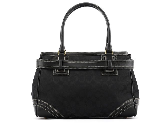 Coach 10508 Borsa Tote Hamptons in tela Signature nera - vista 3