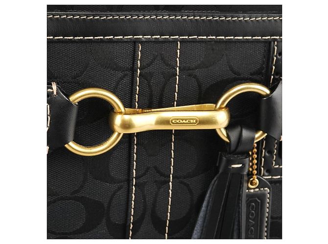 Coach 10508 Borsa Tote Hamptons in tela Signature nera - vista 5
