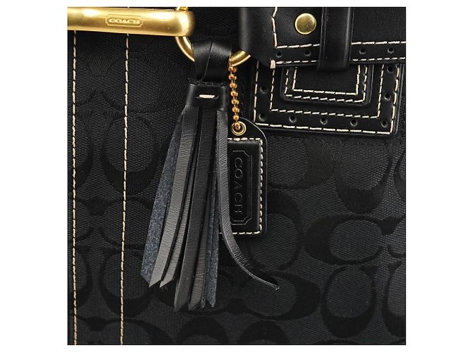 Coach 10508 Borsa Tote Hamptons in tela Signature nera - vista 6