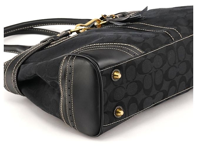 Coach 10508 Borsa Tote Hamptons in tela Signature nera - vista 7