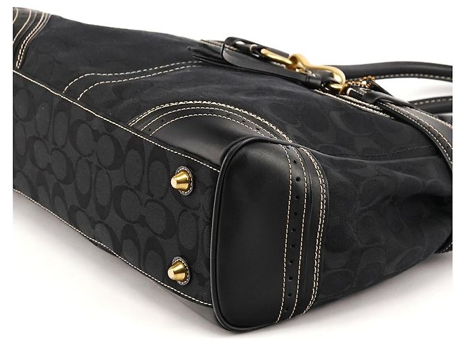 Coach 10508 Borsa Tote Hamptons in tela Signature nera - vista 8