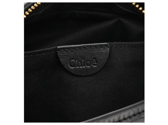 Chloé 03156-12 Borsa a tracolla Hobo con tasca in pelle nera - vista 10