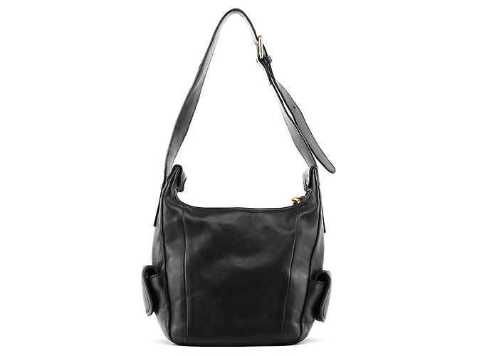 Chloé 03156-12 Borsa a tracolla Hobo con tasca in pelle nera - vista 3