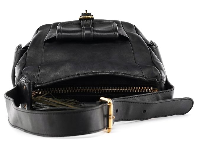 Chloé 03156-12 Borsa a tracolla Hobo con tasca in pelle nera - vista 4