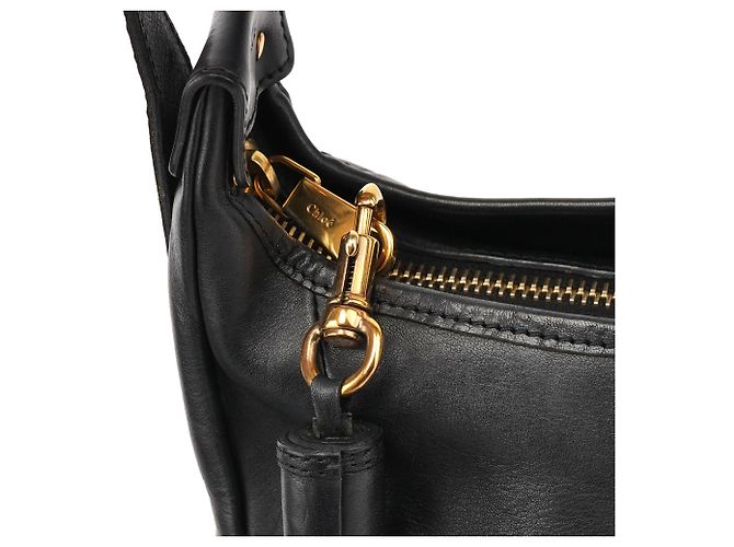 Chloé 03156-12 Borsa a tracolla Hobo con tasca in pelle nera - vista 6