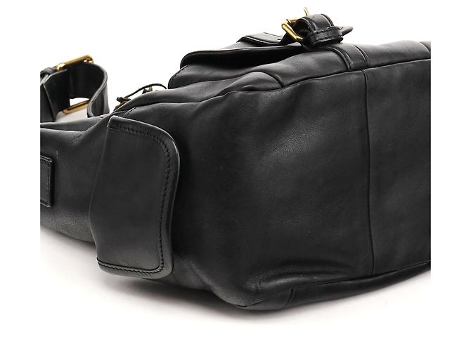 Chloé 03156-12 Borsa a tracolla Hobo con tasca in pelle nera - vista 7