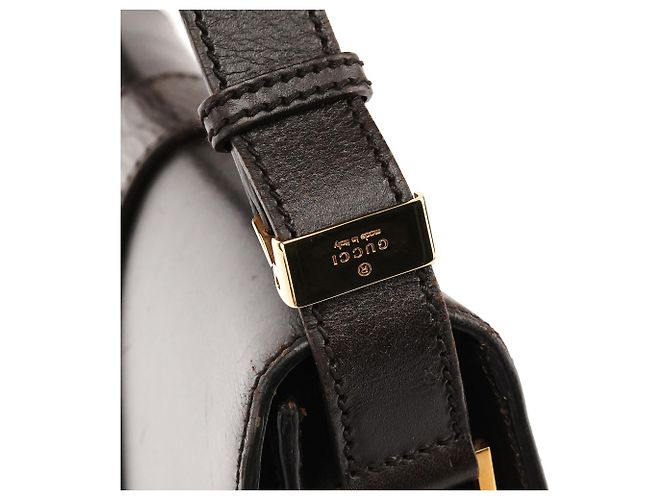 Gucci Borsa 2-Way in pelle marrone scuro con testa di serpente 2004 - vista 10