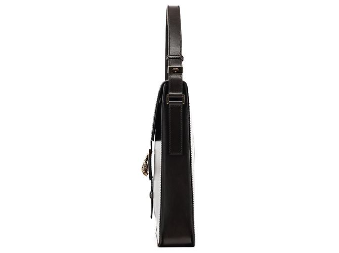 Gucci Borsa 2-Way in pelle marrone scuro con testa di serpente 2004 - vista 2
