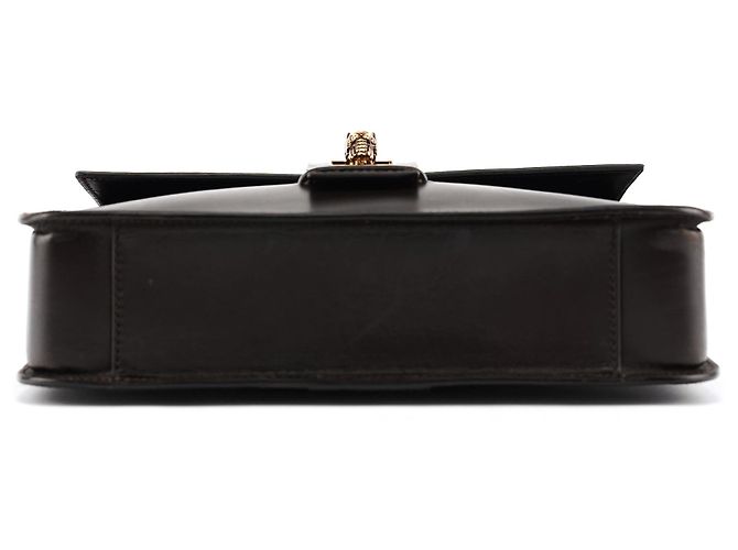 Gucci Borsa 2-Way in pelle marrone scuro con testa di serpente 2004 - vista 5