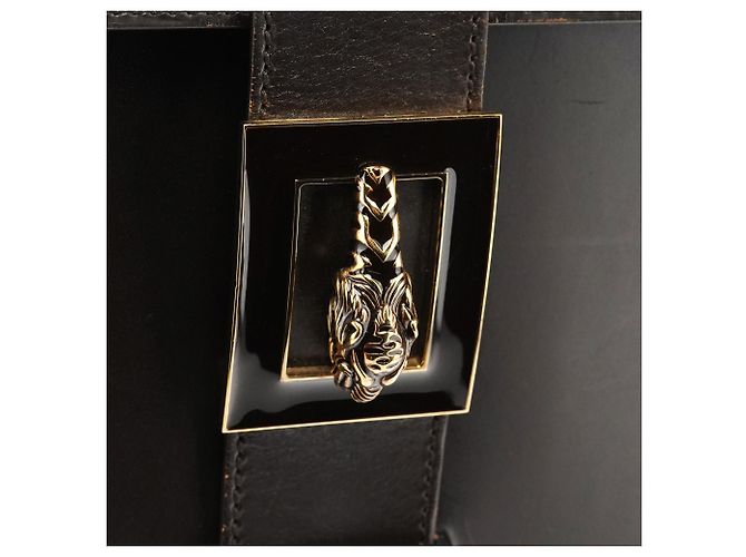 Gucci Borsa 2-Way in pelle marrone scuro con testa di serpente 2004 - vista 6