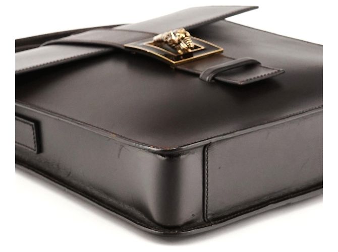 Gucci Borsa 2-Way in pelle marrone scuro con testa di serpente 2004 - vista 7