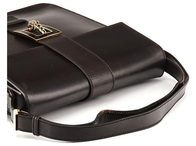 Gucci Borsa 2-Way in pelle marrone scuro con testa di serpente 2004 - vista 9