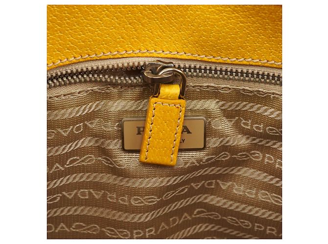 Prada Spring 1999 Gelb-Elfenbein Canapa Canvas Tote Bag - Ansicht 10