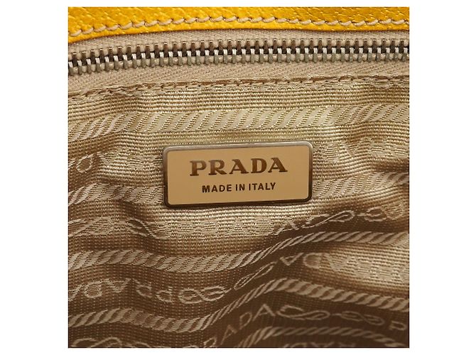 Prada Spring 1999 Gelb-Elfenbein Canapa Canvas Tote Bag - Ansicht 9
