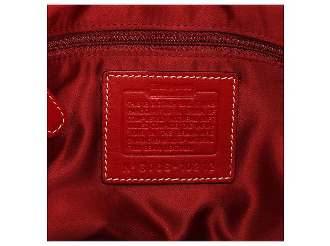 Coach 10212 Borsa Tote Hamptons in pelle martellata rossa - vista 12