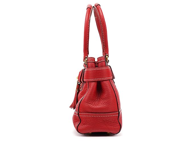 Coach 10212 Borsa Tote Hamptons in pelle martellata rossa - vista 2