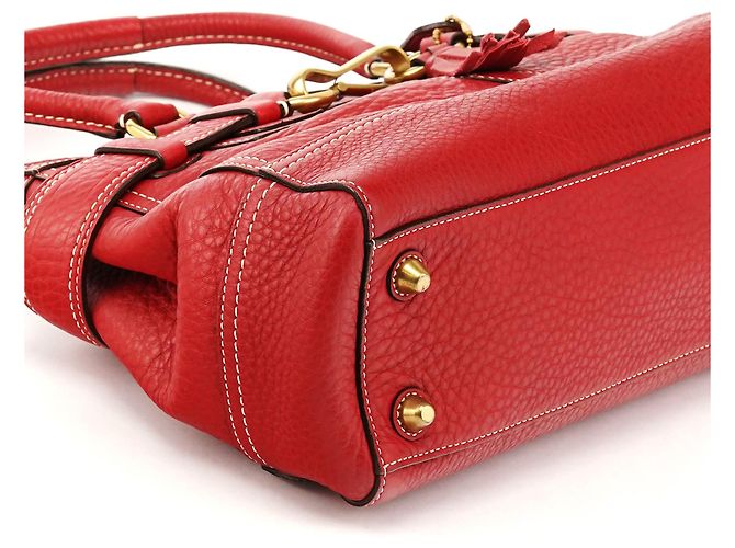 Coach 10212 Borsa Tote Hamptons in pelle martellata rossa - vista 7