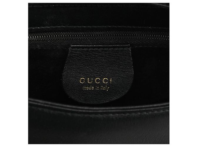 Gucci 001 1274 Borsa a tracolla quadrata G in pelle nera - vista 11