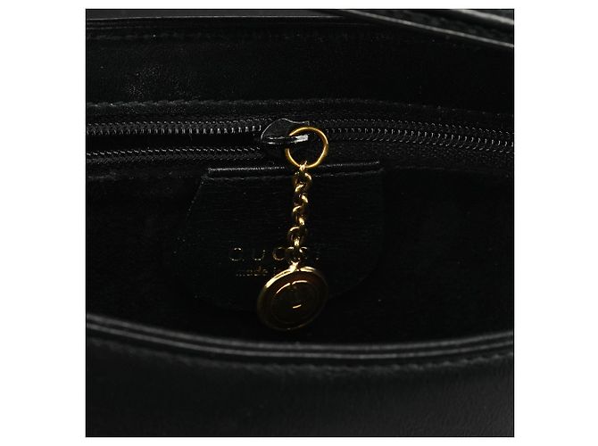 Gucci 001 1274 Borsa a tracolla quadrata G in pelle nera - vista 12