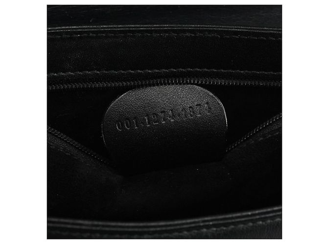 Gucci 001 1274 Borsa a tracolla quadrata G in pelle nera - vista 13