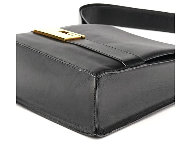 Gucci 001 1274 Borsa a tracolla quadrata G in pelle nera - vista 8