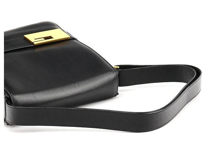 Gucci 001 1274 Borsa a tracolla quadrata G in pelle nera - vista 9