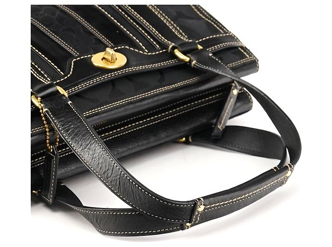 Coach 11645 Borsa Tote Turnlock in Signature Canvas nero - vista 10