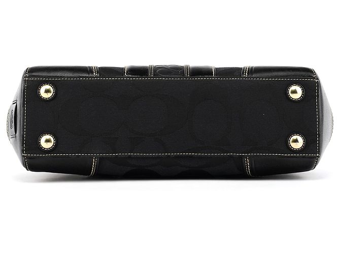 Coach 11645 Borsa Tote Turnlock in Signature Canvas nero - vista 5