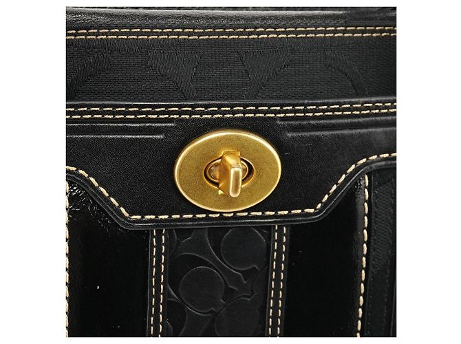 Coach 11645 Borsa Tote Turnlock in Signature Canvas nero - vista 6