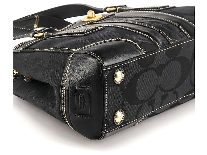 Coach 11645 Borsa Tote Turnlock in Signature Canvas nero - vista 8