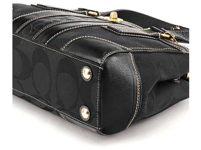 Coach 11645 Borsa Tote Turnlock in Signature Canvas nero - vista 9