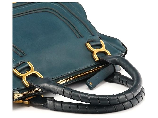 Chloé Marcie 2-Way Tasche aus Leder in Navy - Ansicht 10