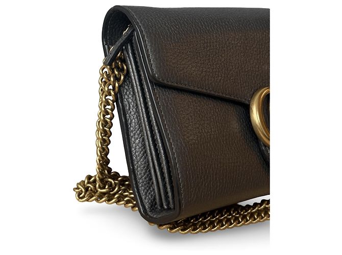 Clutch Gucci Marmont in pelle grigia - vista 3