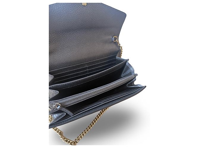Clutch Gucci Marmont in pelle grigia - vista 4
