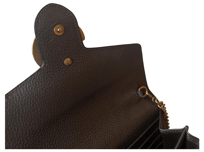 Clutch Gucci Marmont in pelle grigia - vista 5