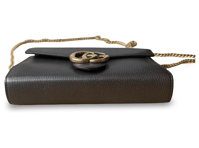 Clutch Gucci Marmont in pelle grigia - vista 6