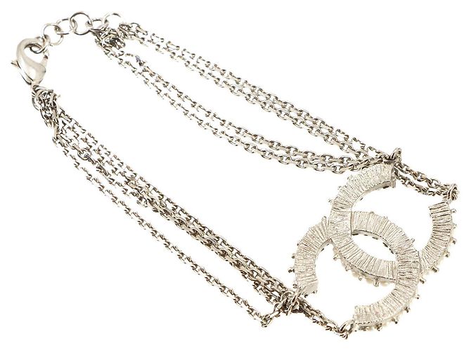 Pulseira de corrente Chanel Coco Mark com pérolas falsas e strass - vista 2