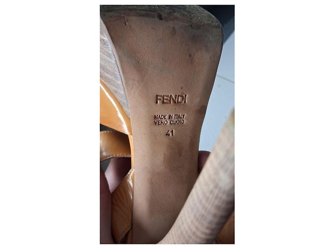 Fendi Leder Plateauschuhe Peep-Toe - Ansicht 5