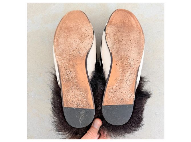 Gucci Princetown Mules in pelle e pelliccia zebra - vista 5