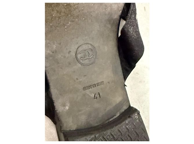 Chanel Leder Flip-Flops Schwarz - Ansicht 8