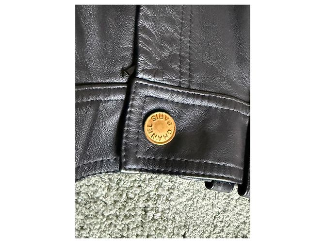 Chanel Schwarze Lederhose mit CC-Logo - Ansicht 2