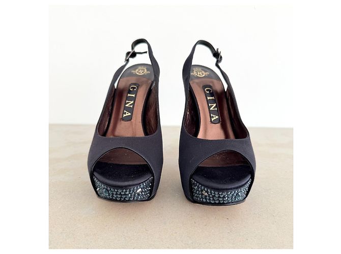Gina London Décolleté Slingback Platform Satin e Cristalli - vista 4