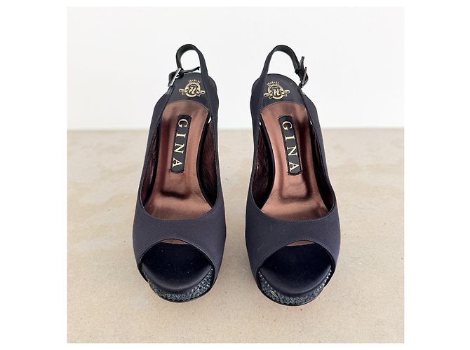 Gina London Décolleté Slingback Platform Satin e Cristalli - vista 5