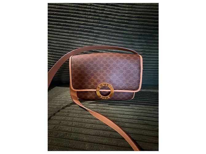 Céline Celine Triomphe Macadam Shoulder Bag Brown - view 2